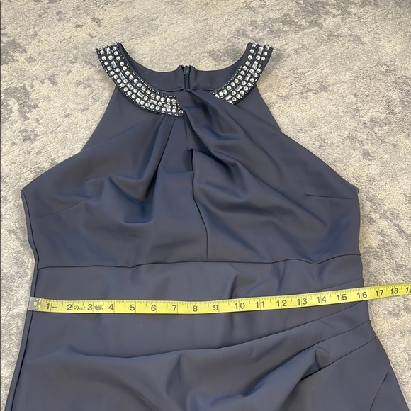 NWT Alex Evenings Sheath Compression Dress Embellished Halter Style Neckline 14 - Picture 10 of 16